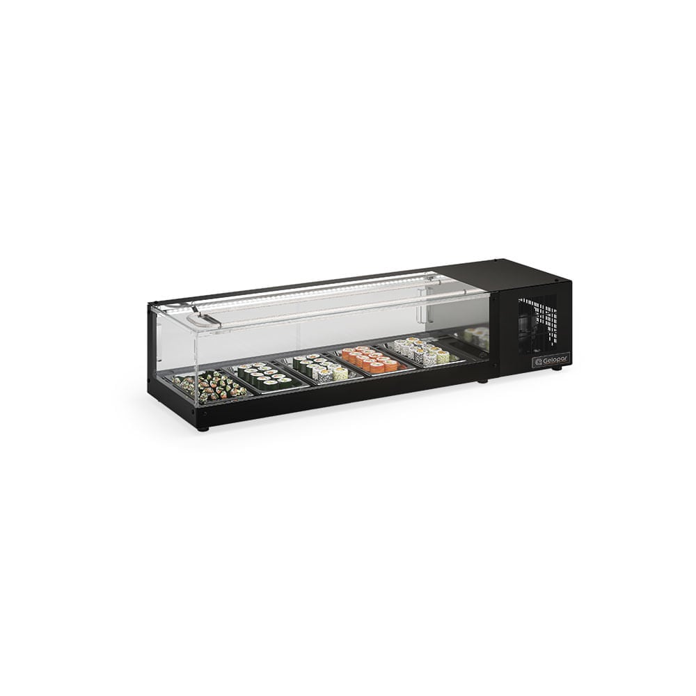 Vitrine Refrigerada de Bancada sem Bandejas 1,38cm Gelopar com LED GVRS-150-PR 220V
