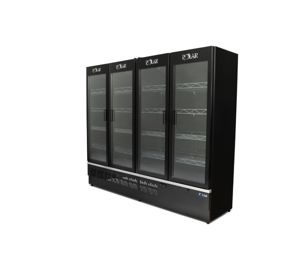 Expositor Vertical Refrigerado Polar 2,30M 4 Portas All Black Infinite EVPI230 220V