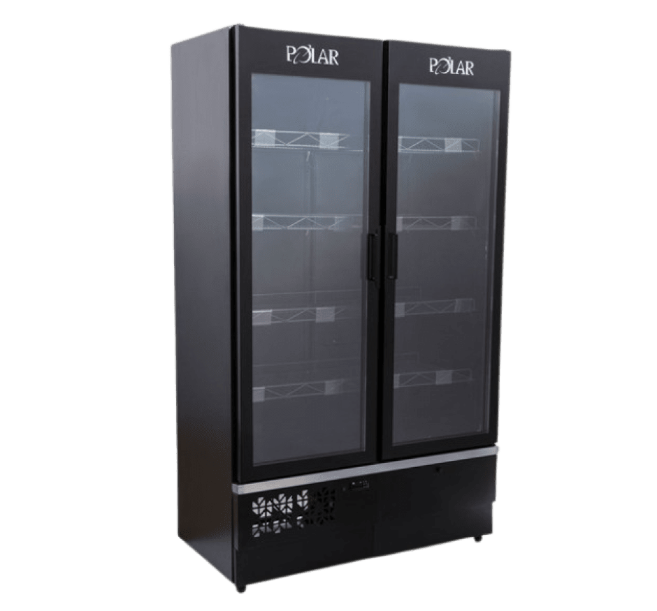 Expositor Vertical Refrigerado Polar 1,15M 2 Portas Extra Frio All Black Infinite EVPIEF115 220V