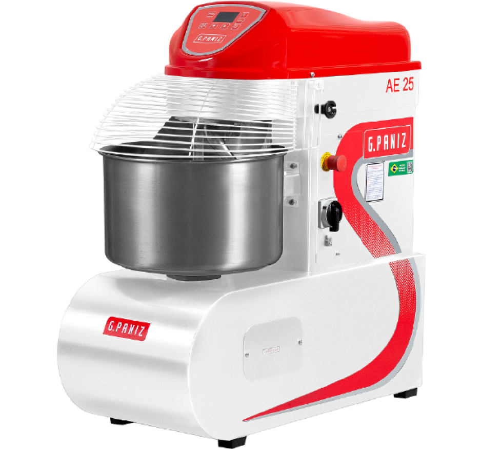 Amassadeira Espiral Novo Modelo Geração 2 Digital 25 KG 2 Velocidades Trifásica Epóxi G.Paniz AE25G2 220v