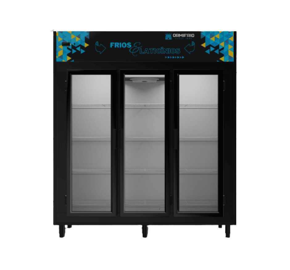 Expositor Refrigerado Ormifrio Auto Serviço 1275L 3 Portas 1,80m ASI 180 Slim 127v
