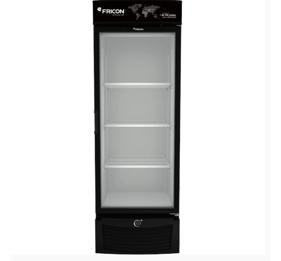 Freezer Vertical Tripla Ação 569 Litros Fricon Porta De Vidro Preto VCET 569V 220v