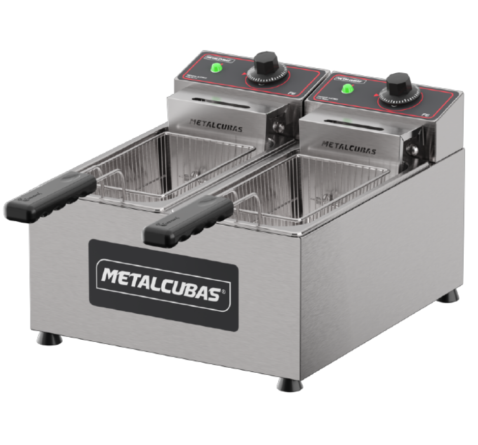 Fritadeira Elétrica 2 Cubas 3 Litros Cada FE 2C Metalcubas 220V