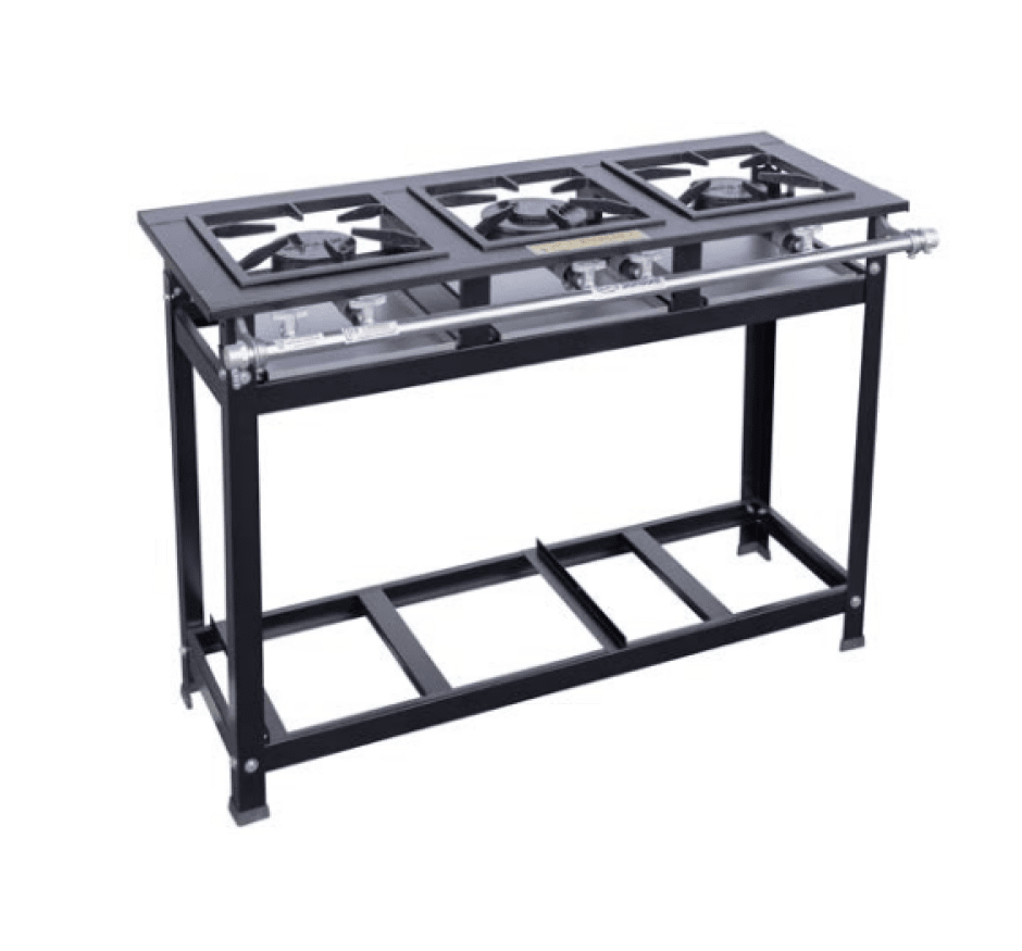 Fogão Industrial 3 Bocas 30x30 QS Economy Alta Pressão Cristal Aço