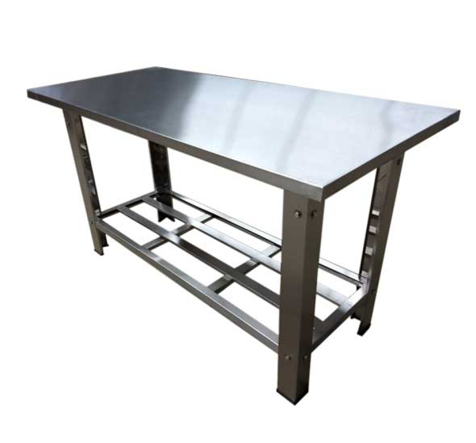 Mesa De Manuseamento Toda Inox 1,90x0,70 Baronesa Mod. Ch. Dobrada