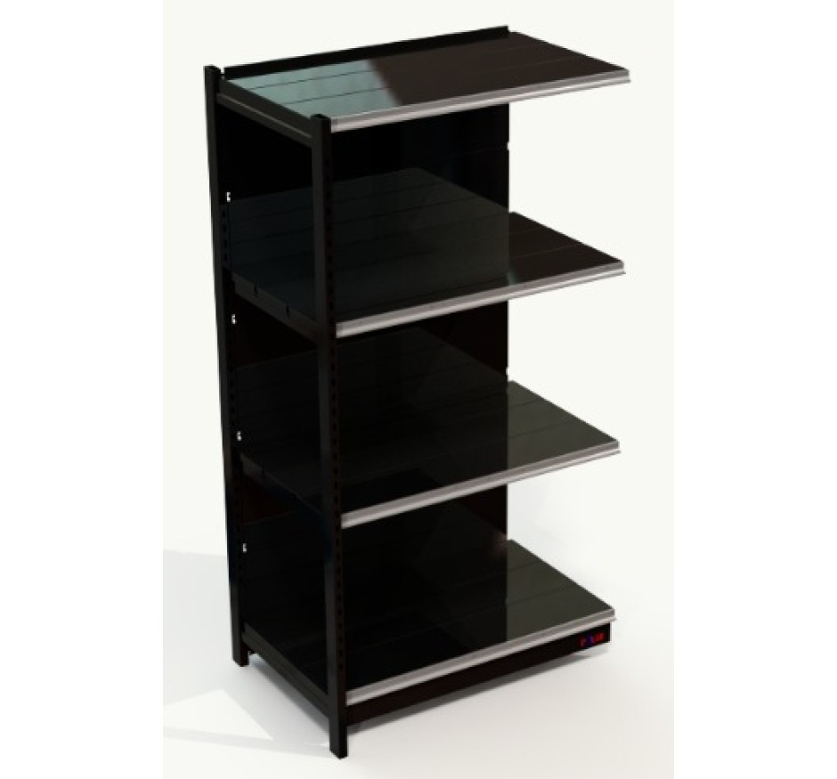 Rack Continuação Parede Polar 1,96m Preto 60.60 RKG-19660/60B3PT