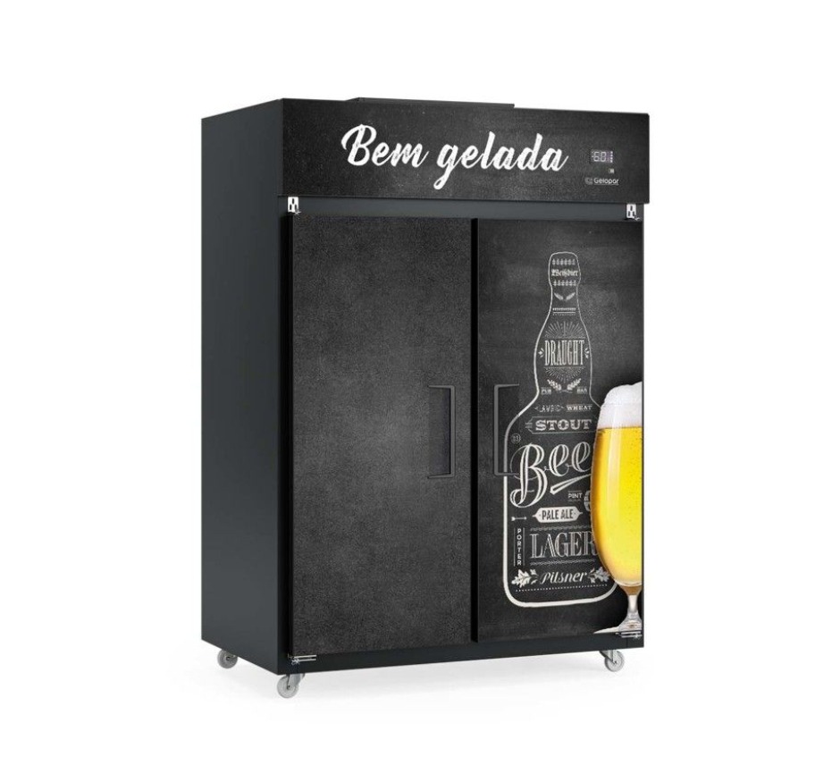 Minicâmara Cervejeira Porta Dupla 1421 Litros Gelopar GMCB-2P PR 220V