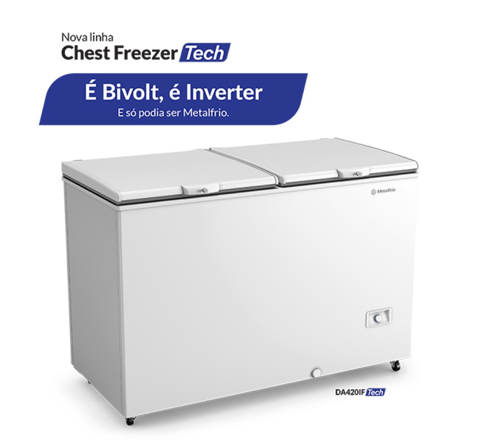 Freezer Horizontal Dupla Ação 417L Metalfrio Bivolt Inverter DA420IFTech