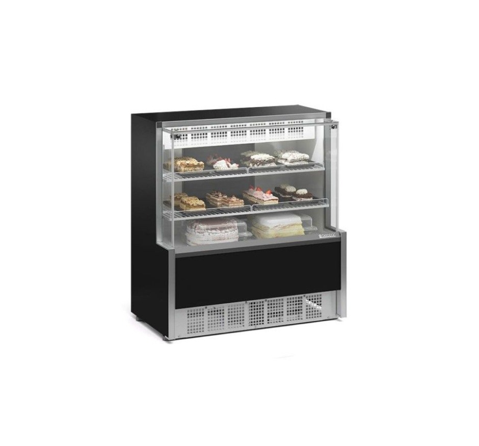 Vitrine Refrigerada Gelopar Dupla Função 1,10M Preto Vidro Reto GPEA-110R PR 220v