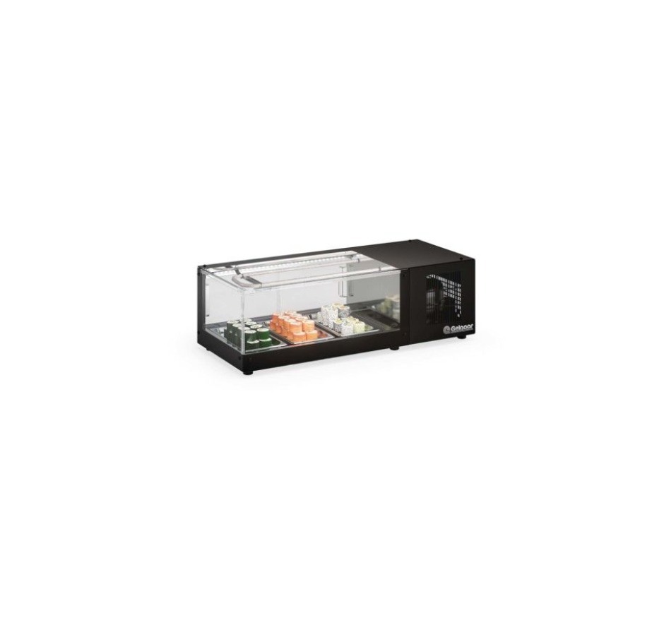 Vitrine Refrigerada de Bancada sem Bandejas 0,98cm Gelopar com LED GVRS-100-PR 220V