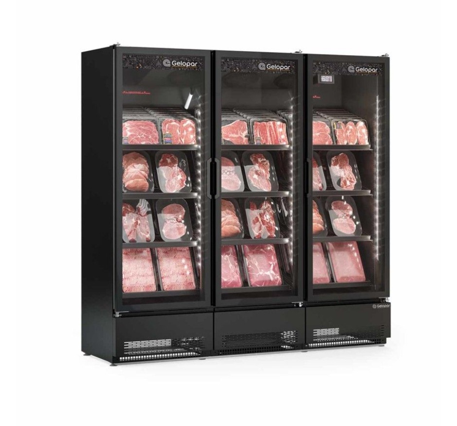 Refrigerador Expositor Vertical 1468 Litros Gelopar Linha Carbono GCBC-1450/CB/PR/220v