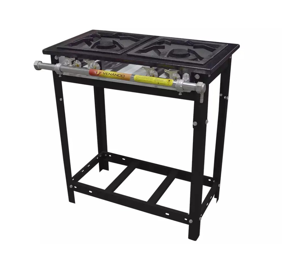 Fogão Industrial 2 Bocas QS/QD 30x30 Linha Extra Baixa Pressão Venâncio E2