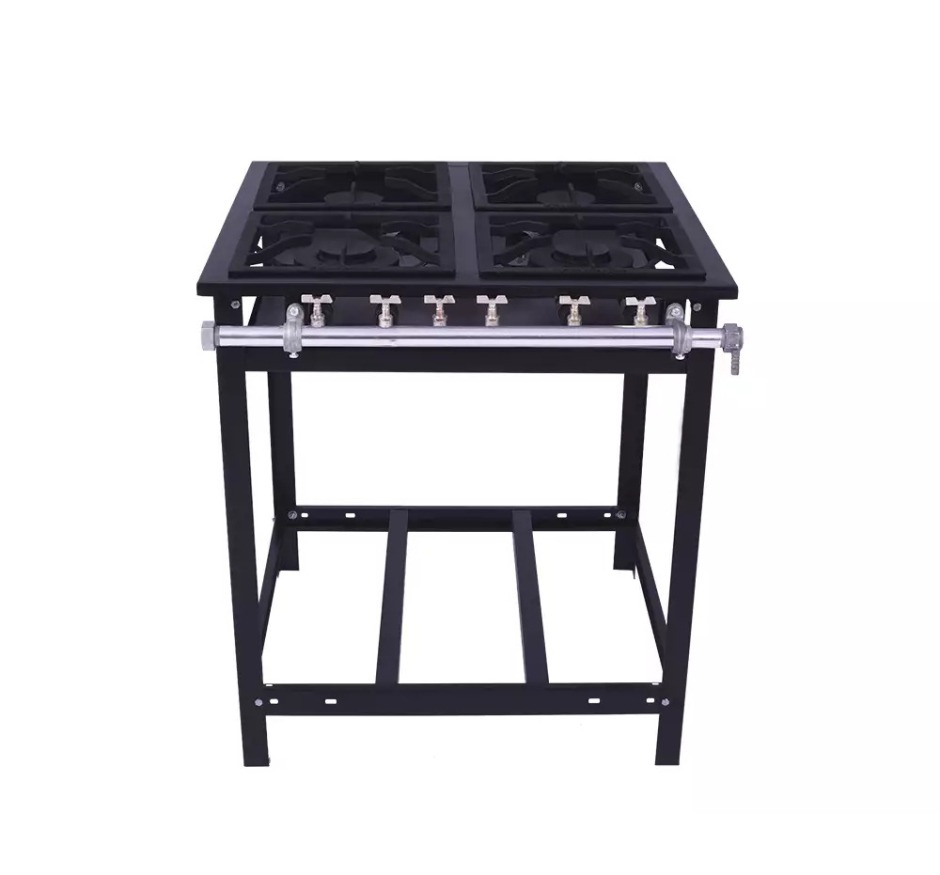 Fogão Industrial 4 Bocas 2QS/2QD 30x30 Linha Extra Baixa Pressão Venâncio E4