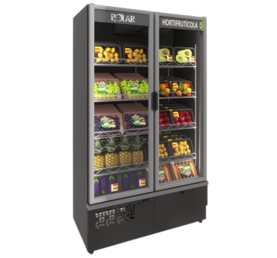 Expositor Vertical 02 Portas 1,15M Hortifrutícola Polar EVPV-115 220v