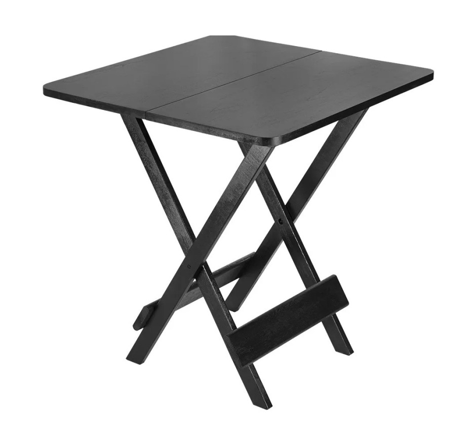 Mesa de Madeira Dobrável 70x70 Preta Maplan
