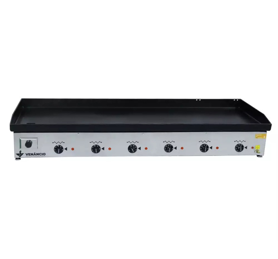 Chapa Bifeteira Elétrica 140cm Inox Venâncio 4,76mm de Espessura CE140 220v