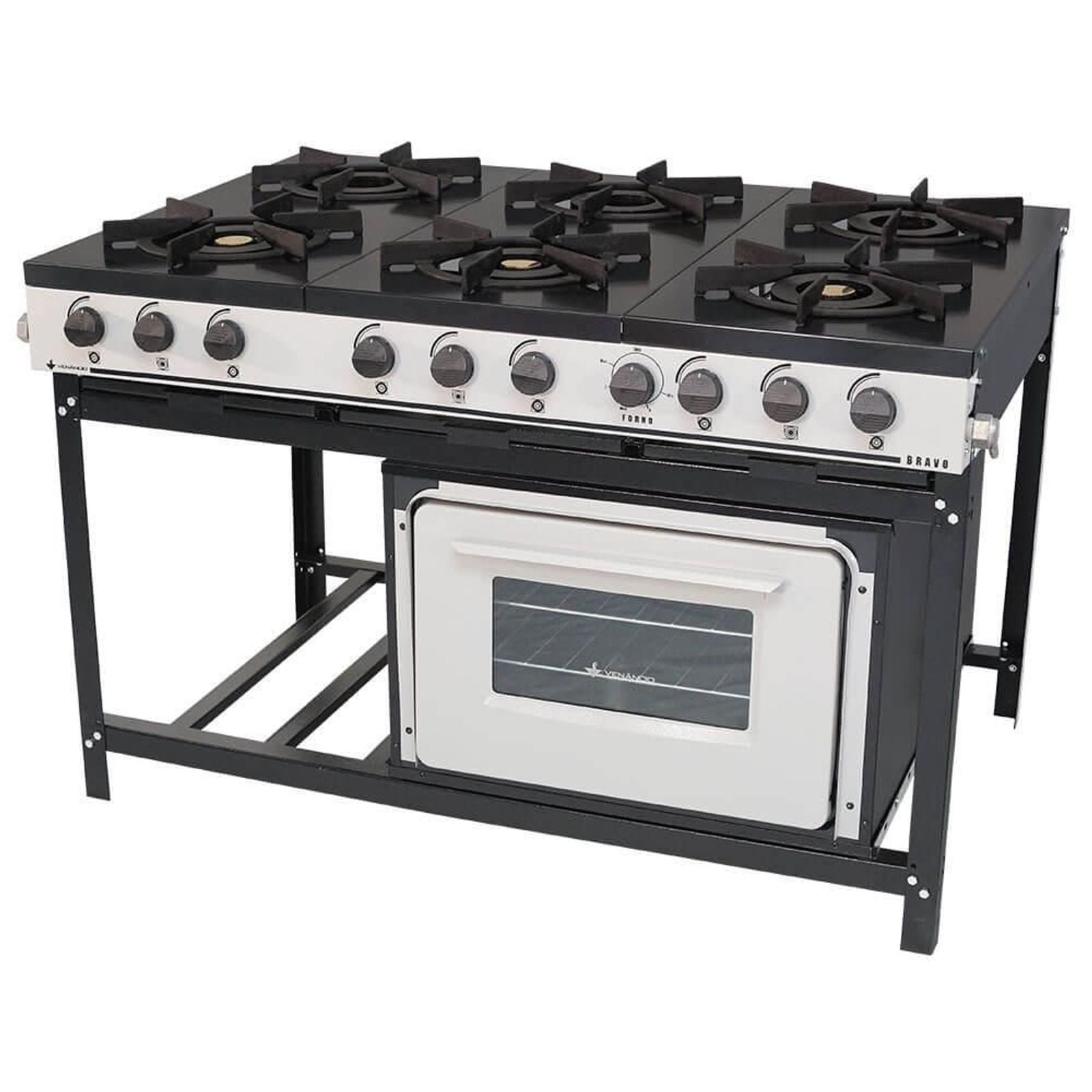 Fogão Venâncio 6 bocas baixa pressão com forno linha Bravo BR6BF
