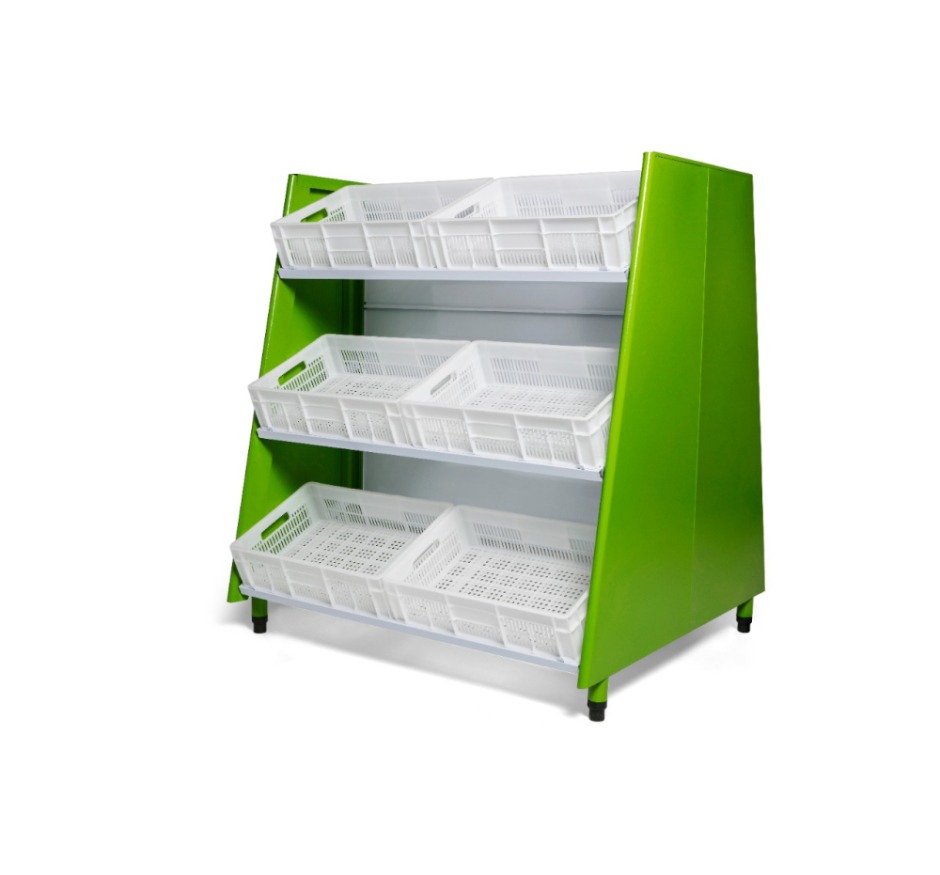 Vitrine Natural Hortifrutícola Polar Central para 12 Cestos 1,30M VASCAC-130
