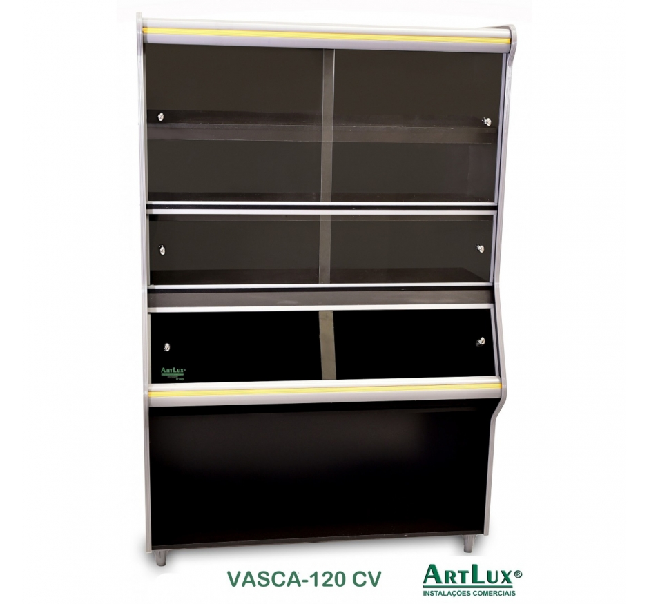 Vitrine De Padaria Vasca Artlux 1,20m Linha Dark