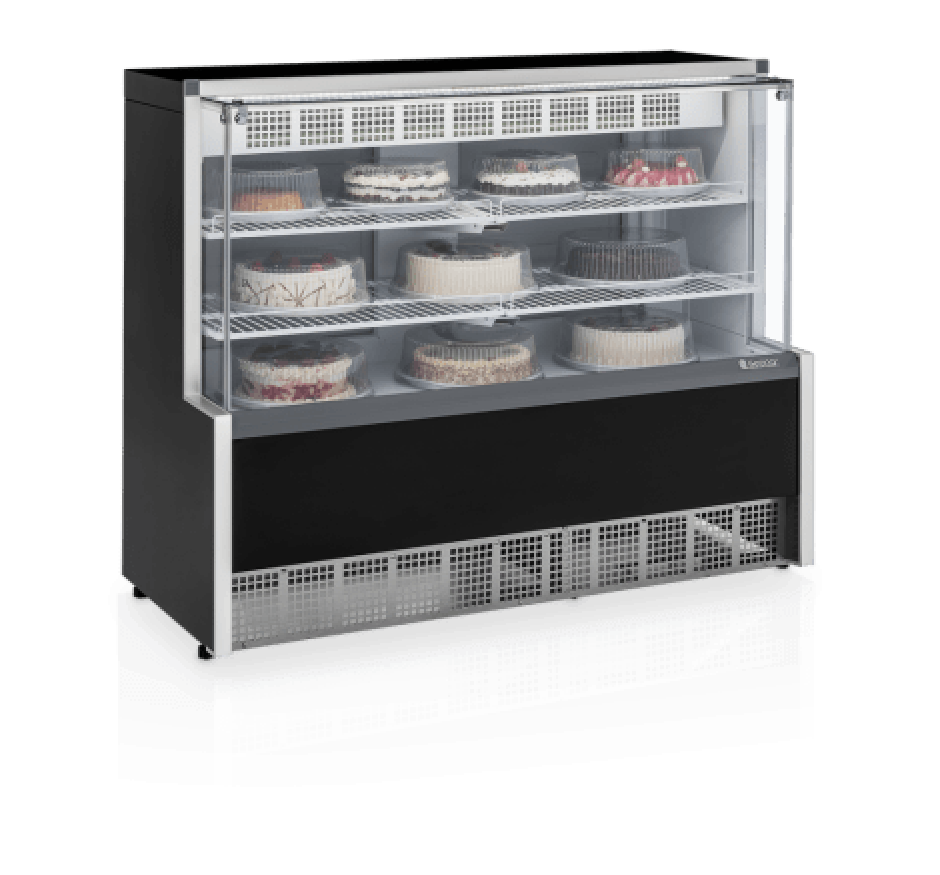 Vitrine Refrigerada Gelopar Dupla Função 1,40M Preto Vidro Reto GPEA-140R PR 220v