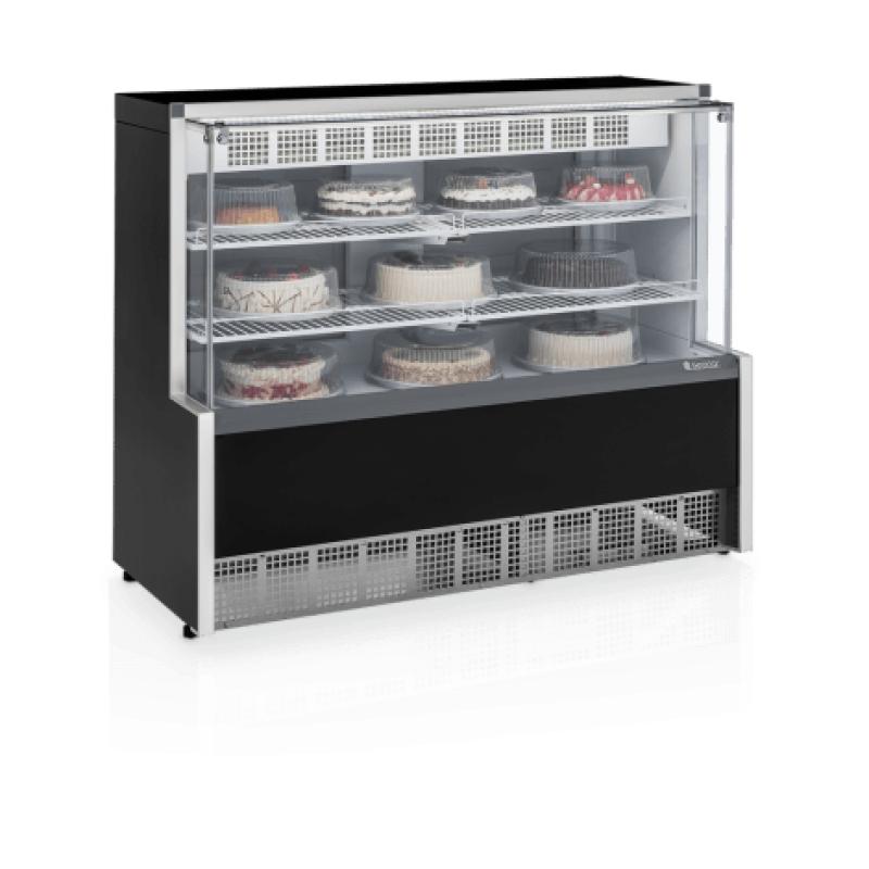 Vitrine Refrigerada Gelopar Dupla Função 1,40M Preto Vidro Reto GPEA-140R PR 220v