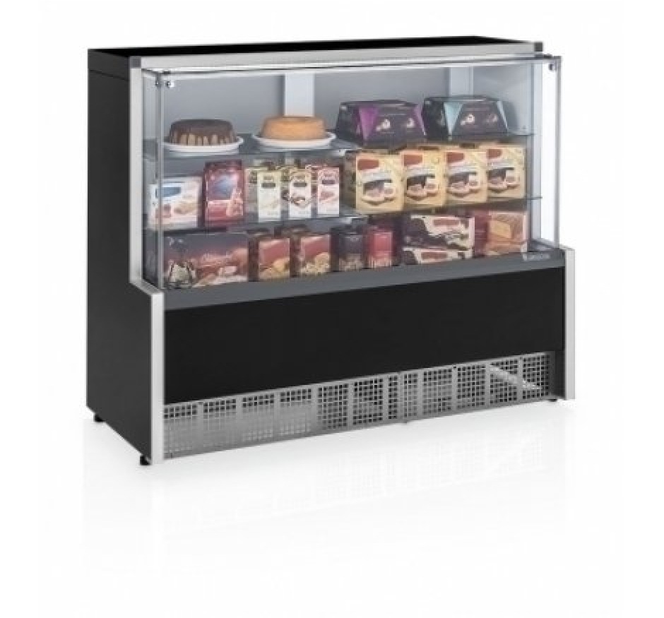 Vitrine Neutra Preta 1,40m Gelopar - MPNA-140R- Bivolt