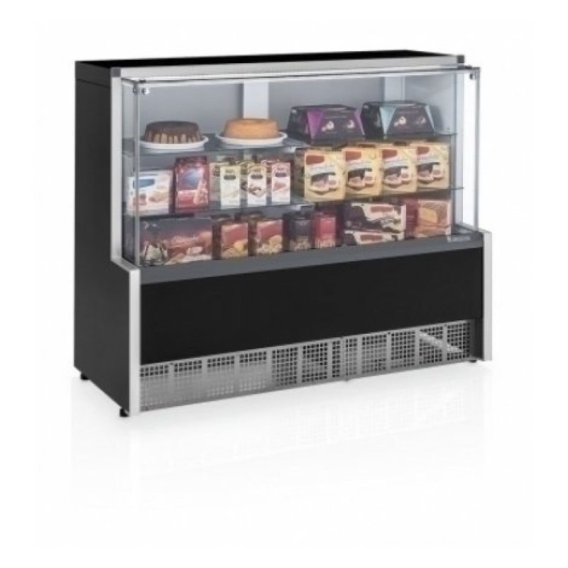 Vitrine Neutra Preta 1,40m Gelopar - MPNA-140R- Bivolt