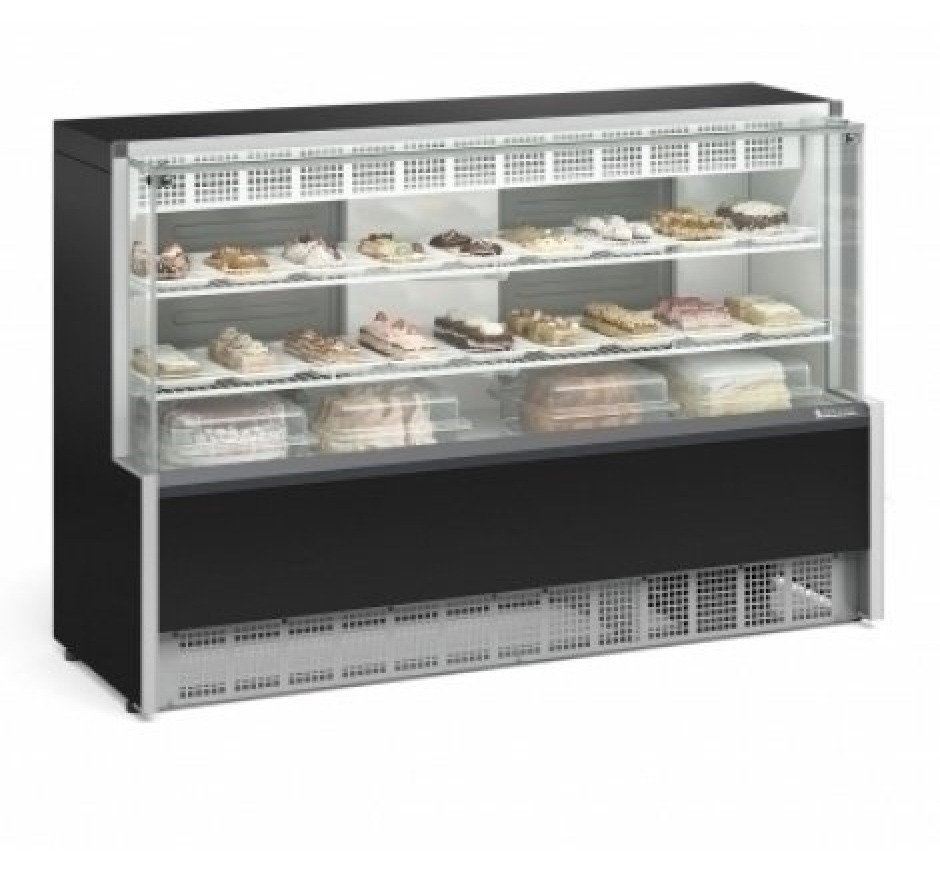 Vitrine Refrigerada Gelopar Dupla Função 1,75M Preto Vidro Reto GPEA-175R PR 220v