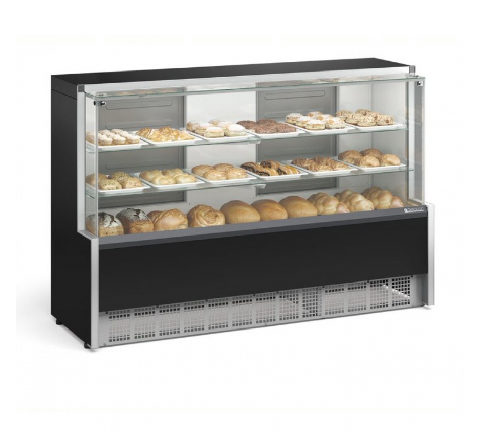 Vitrine Neutra Preta 1,75m Gelopar - MPNA-175R- Bivolt
