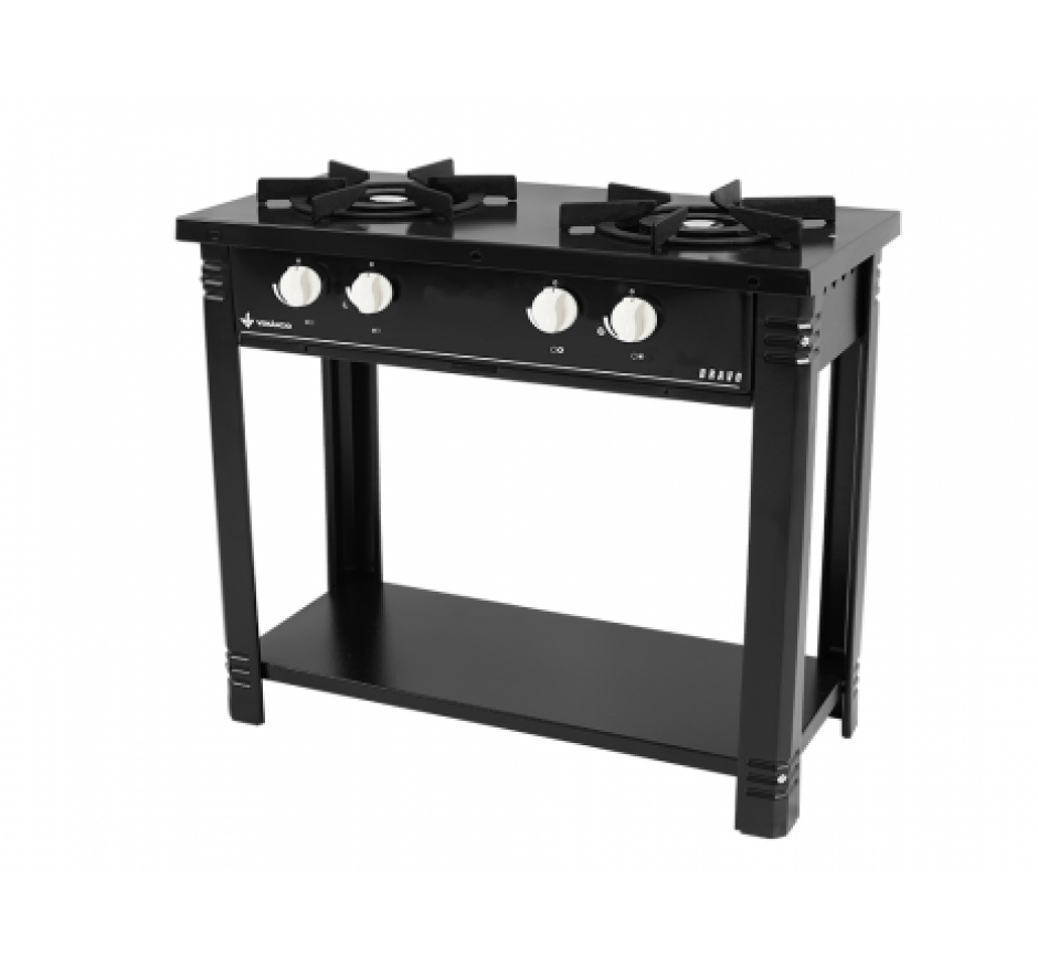 Fogão Bravo Industrial Venâncio 2 Bocas  Preto BR2BPR
