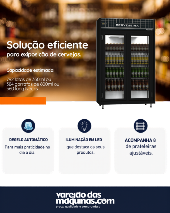 Cervejeira Comercial 02 Portas de Vidro 987L Polofrio 2415 220v