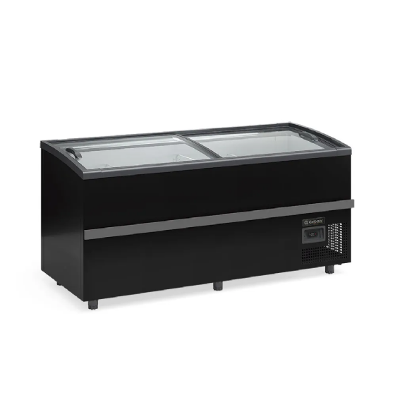 Ilha Para Congelados Vidro Curvo 1,90m Gelopar GISM 190/PR Dupla Ação Bivolt Inverter