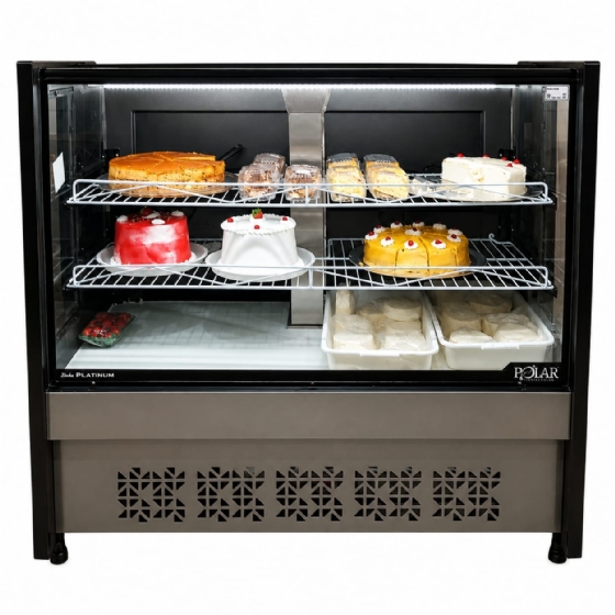 Balcão Torta Polar 1,25M Preto Platinum PVRT 220v