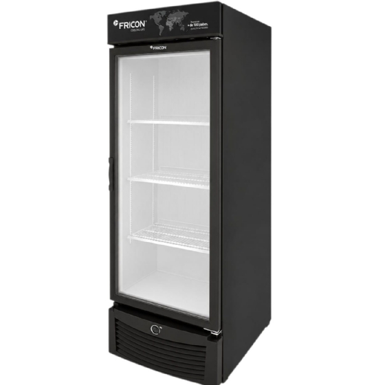 Freezer Vertical Tripla Ação 569 Litros Fricon Porta De Vidro Preto VCET 569V 220v
