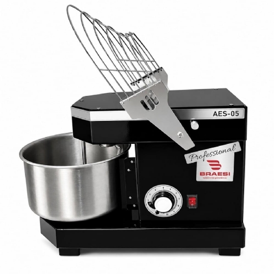 Amassadeira Espiral 5kg Braesi Preta AES-05- Bivolt