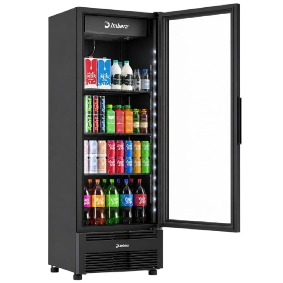 Refrigerador Expositor Vertical Imbera 485 Litros FULL BLACK VRS16 Bivolt Inverter