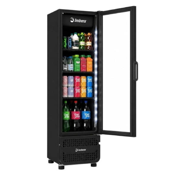 Refrigerador Expositor Vertical Imbera 244 Litros FULL BLACK Bivolt Inverter VR08