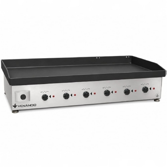 Chapa Elétrica 140cm Inox Venâncio 6,35mm de Espessura CE140 220v