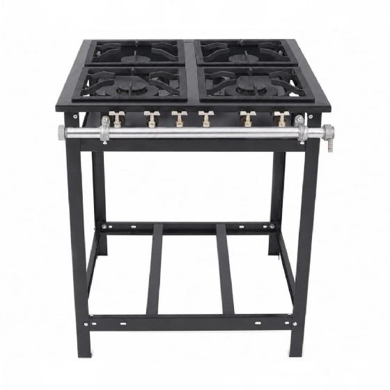 Fogão Industrial 4 Bocas 2QS/2QD 30x30 Linha Extra Baixa Pressão Venâncio E4