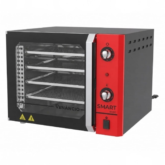 Forno Convector Smart Basic Elétrico Venâncio 4 Esteiras Vermelho FCSB4E 220v