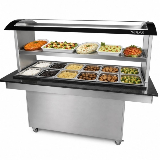 Buffet Self Service Polar Conjugado para 12 Cubas Quentes e 6 Travessas Frias BRQ12F6 - 127V (Cubas e Travessas Não Acom