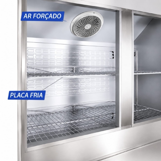 Geladeira comercial Polar 4 portas Inox  995L GCI125- 220v