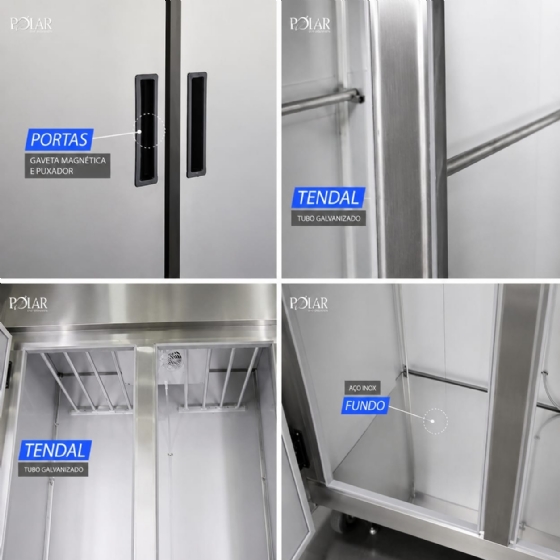 Minicâmara de Refrigeração 600KG Para Carnes Polar 2 Portas 1,50M MCA-150 220v