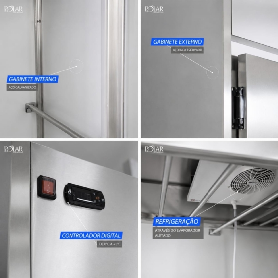 Minicâmara de Refrigeração 600KG Para Carnes Polar 2 Portas 1,50M MCA-150 220v