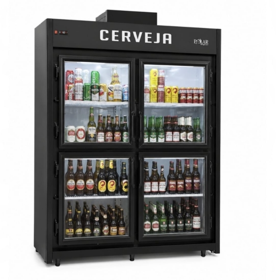 Minicâmara Cervejeira 30 Caixas 4 Portas De Vidro Polar MCB150PV 220v