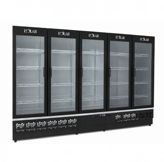 Expositor Vertical Refrigerado Polar 2,85M 5 Portas All Black Infinite EVPI285 220V