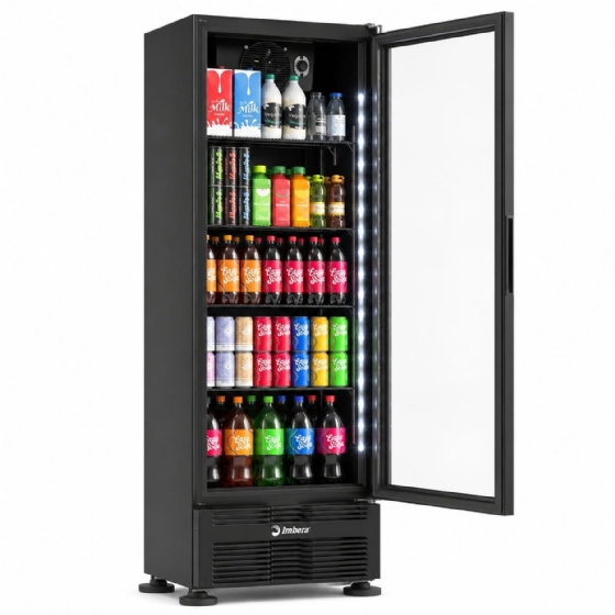 Refrigerador Expositor Vertical Imbera 393 Litros FULL BLACK VRS13 Bivolt Inverter