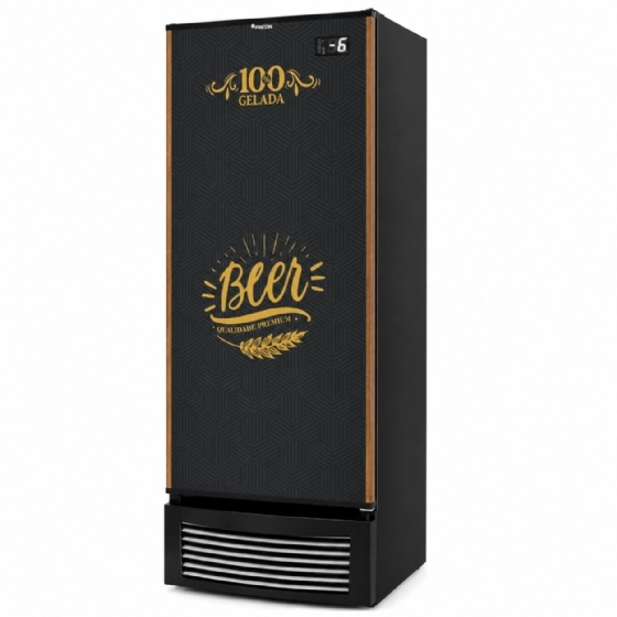 Cervejeira 569 Litros Porta Cega Adesivada Preta Fricon VCFC569-2C000 220v