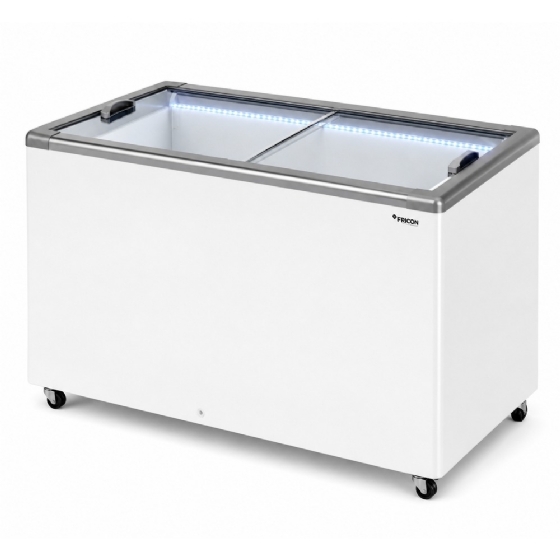 Freezer Horizontal Expositor Fricon Tampa de Vidro com Iluminação em Led 411L HCEB411-2V300-220V