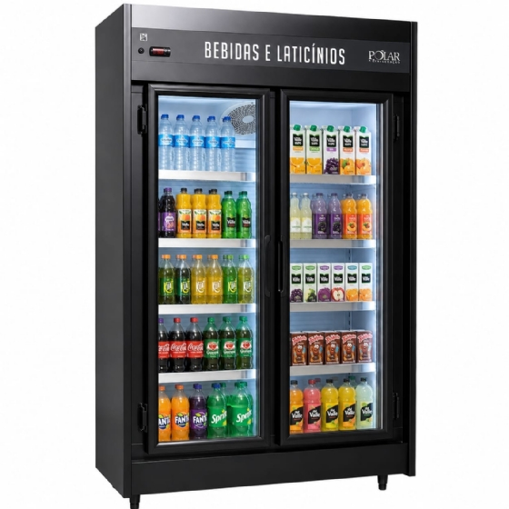 Expositor Refrigerado Auto Serviço Polar 1.25m 2 Portas PEVCA-220v